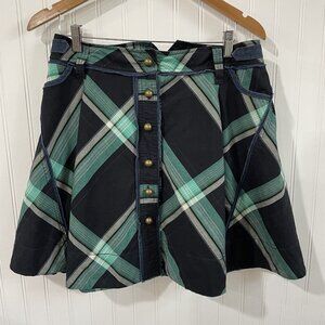 FEI Anthropologie‎ Skirt Womens 8 A Line Plaid Bohemian Boho Cute Mall Goth Y2K